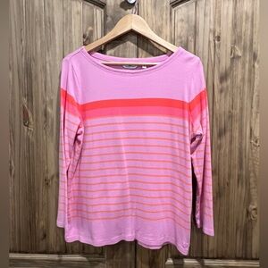 Vineyard Vines Surf Tee Pink and Orange Stripe EUC size XL